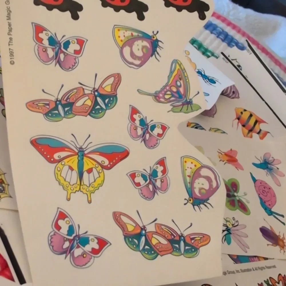 Vintage 90s Colorful Fish Ocean‎ Insect Bug Sticker Set